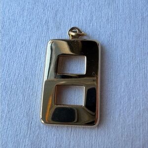 Gold Tone Rectangular Pendant Shape 8